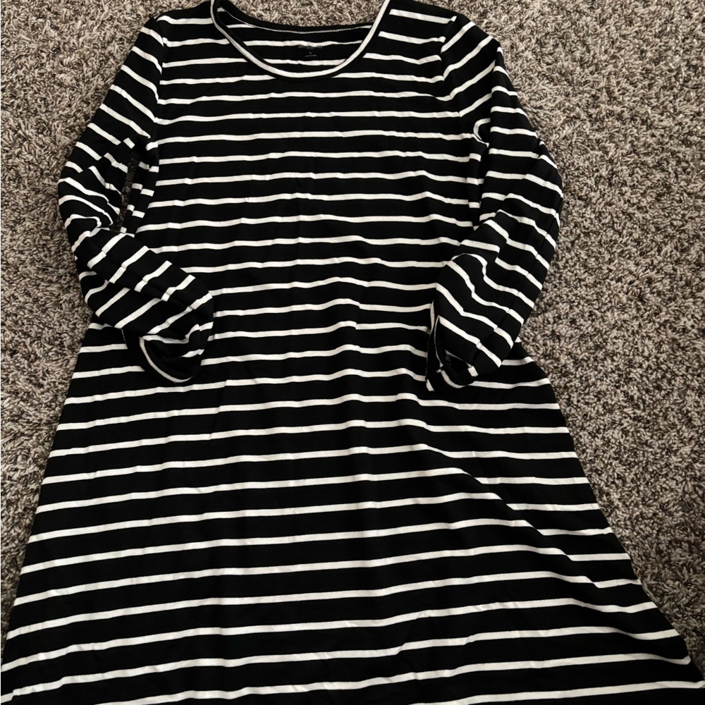 Black and White Striped Dress
